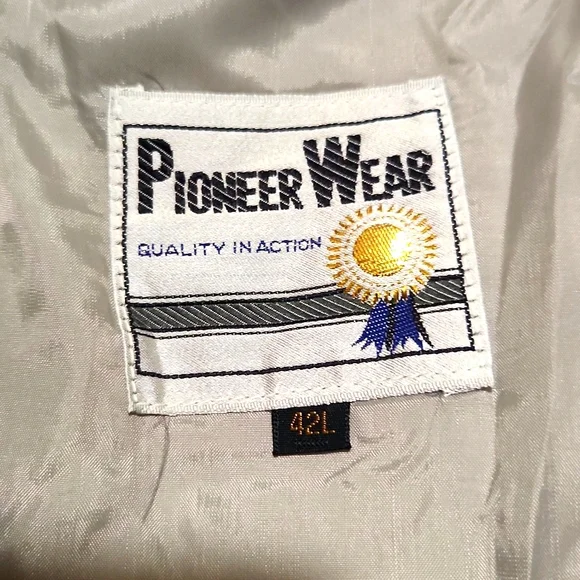 Pioneer Wear Vintage 70's 100% Suede Boar Skin Gray Blazer Jacket EUC Size 42L - Picture 8 of 16